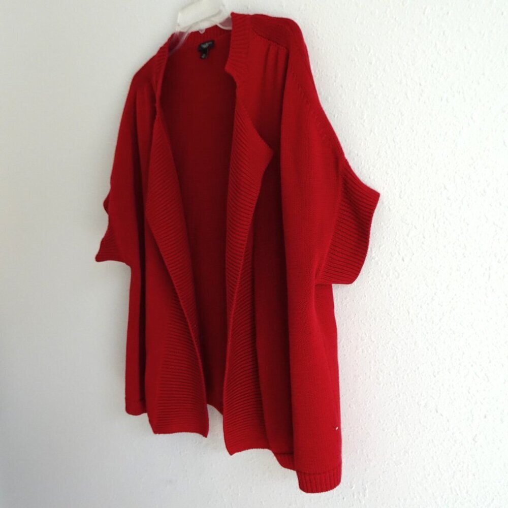 Talbots Cardigan Sweater Women's Plus Size 2X Red Open Front Short Sleeve - Picture 3 of 7